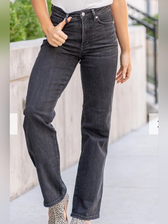 Judy Blue Denim - Judy Blue Kenner High Rise Straight Leg Black Jeans 9/29